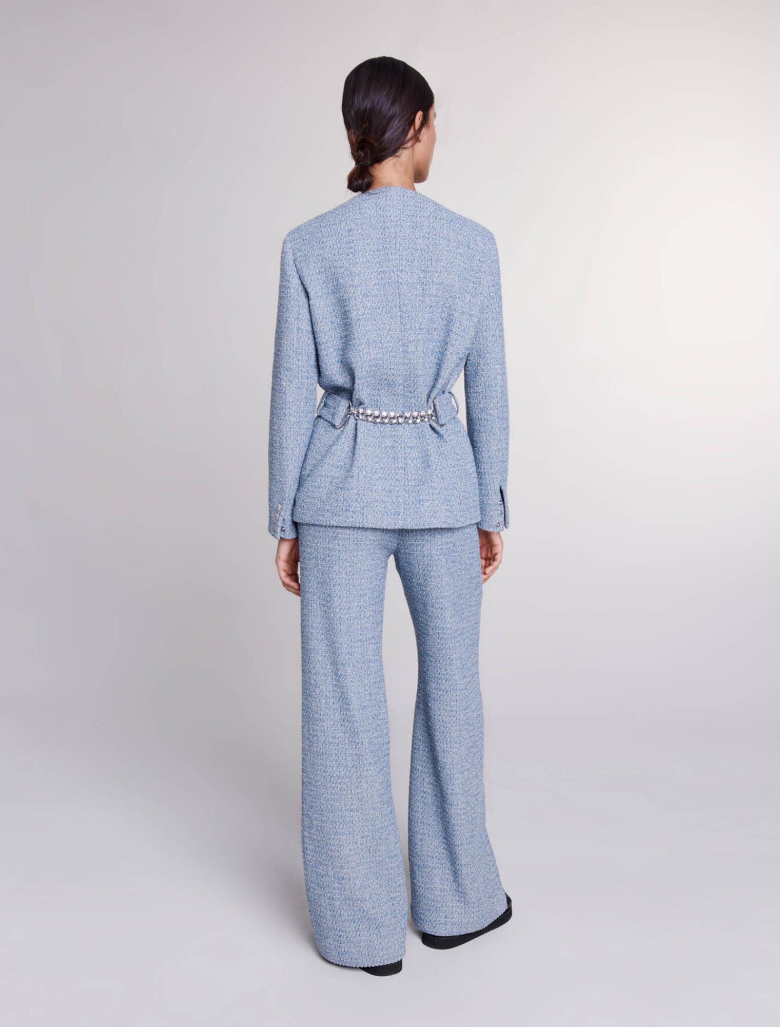 Belted tweed jacket