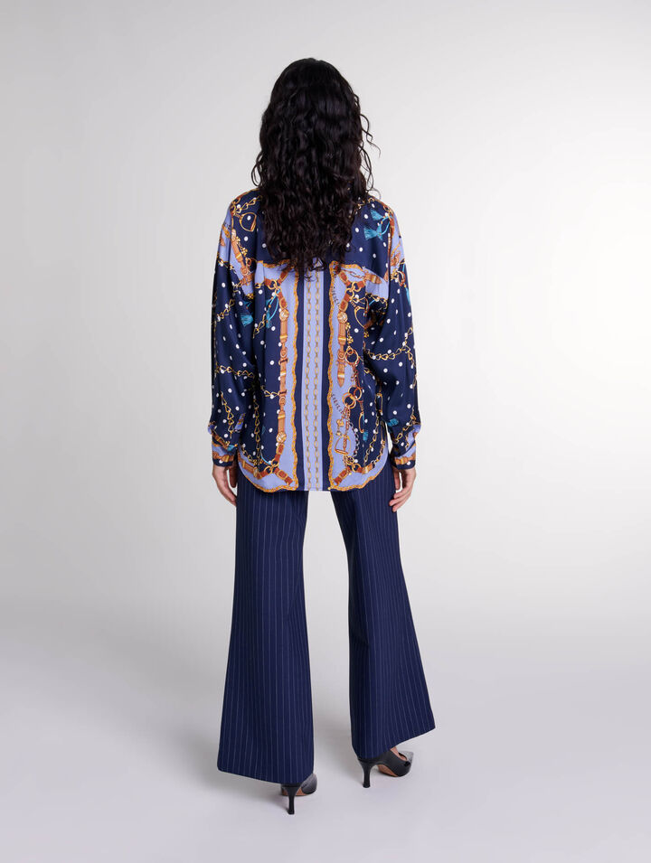 Satin-effect patterned shirt