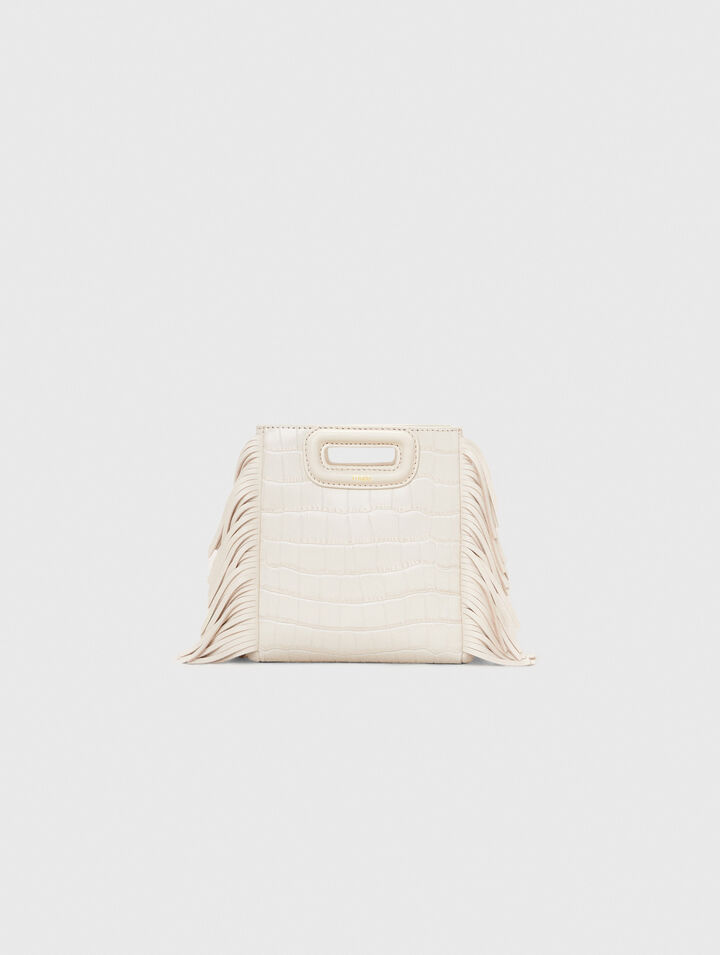 Mini embossed-leather M bag with chain