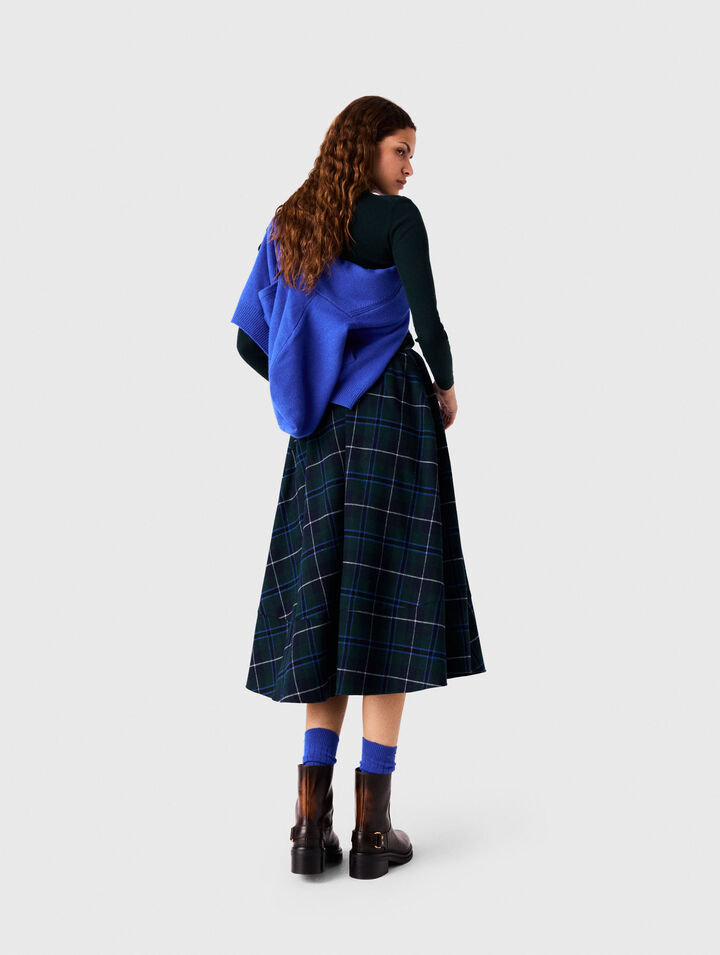Long checked skirt
