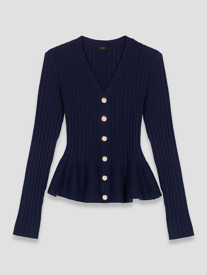 Peplum waist cardigan