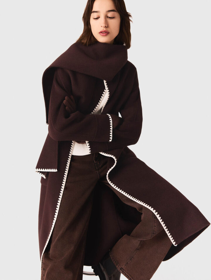 Embroidered double-faced coat