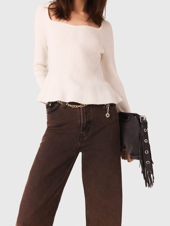 Bootcut jeans with chain