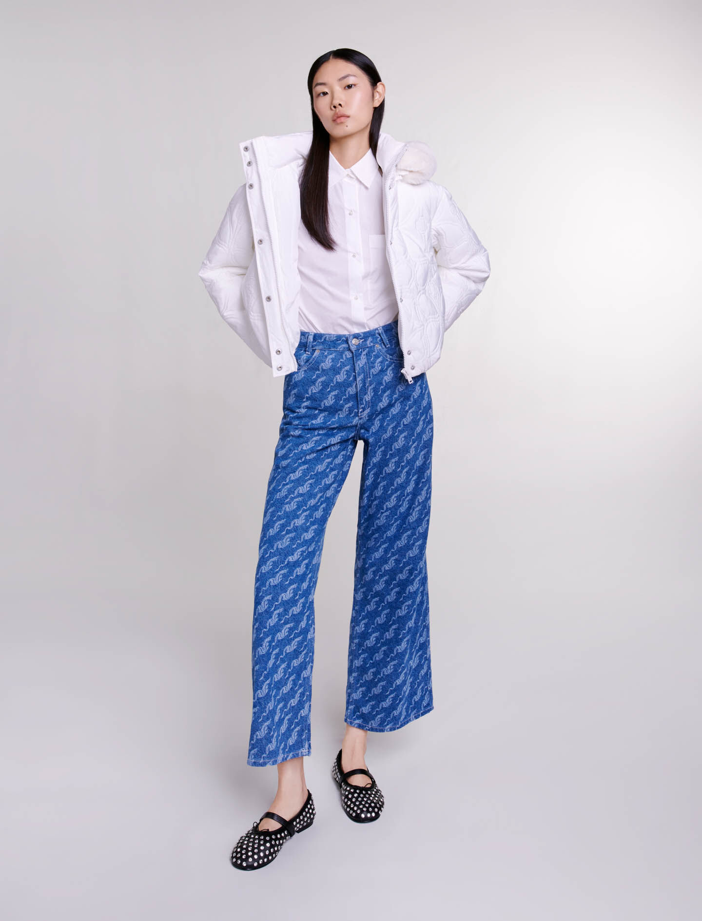 Short quilted puffer jacket discount