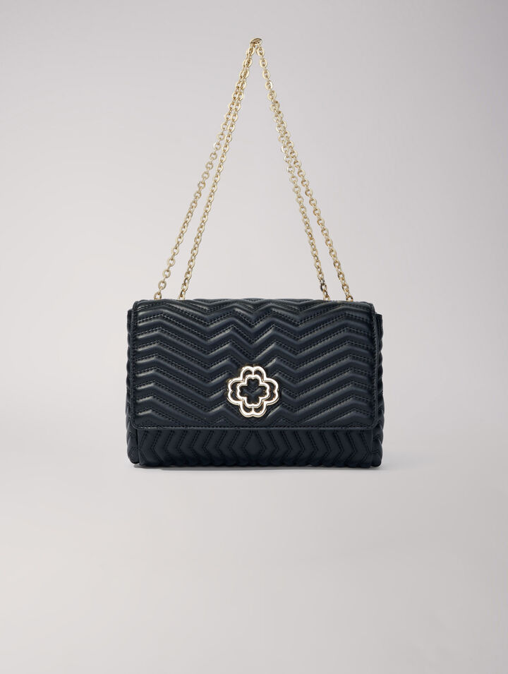 Leather bag with chain strap