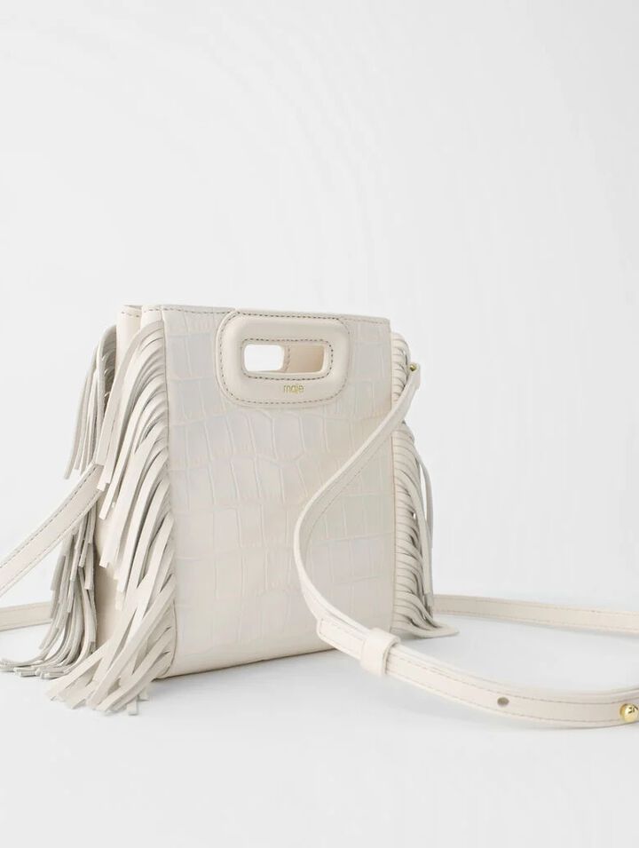 Mini embossed-leather M bag with chain