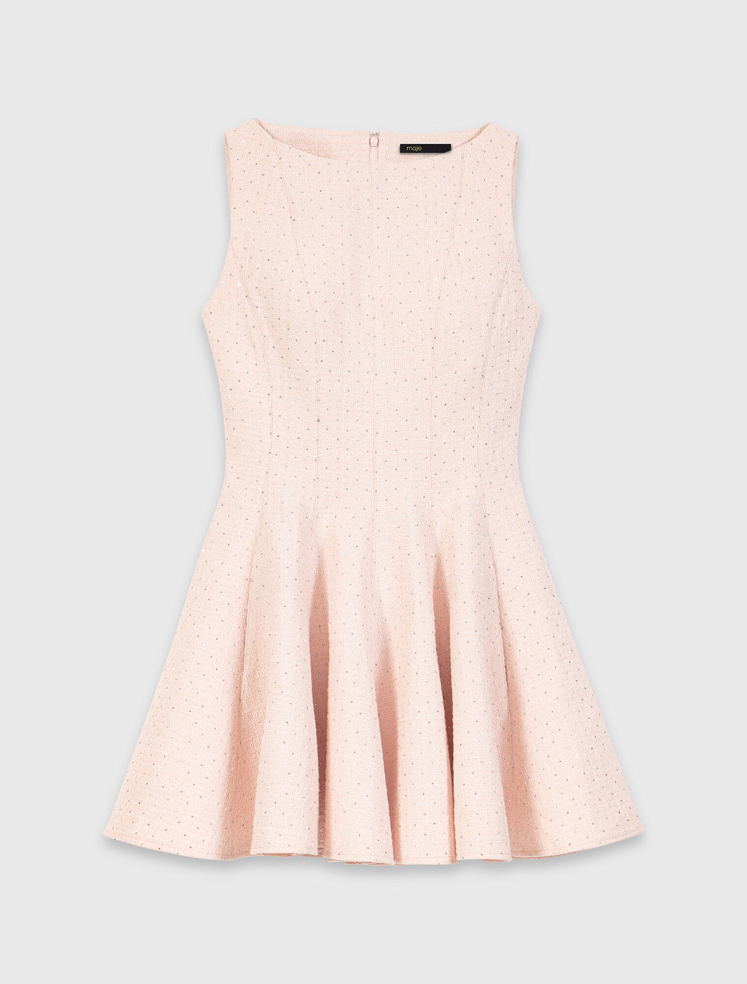 Short flared tweed dress