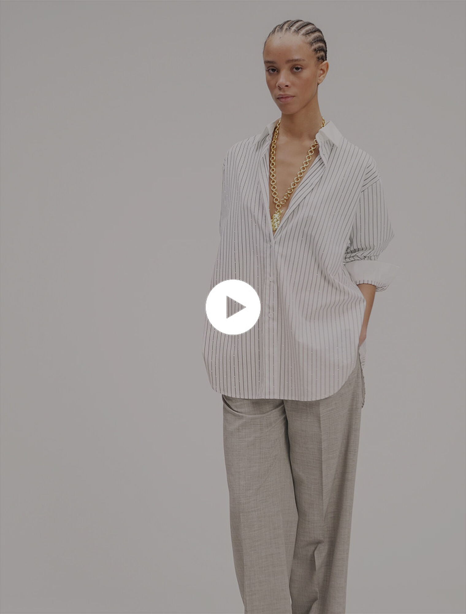 Rhinestone striped shirt