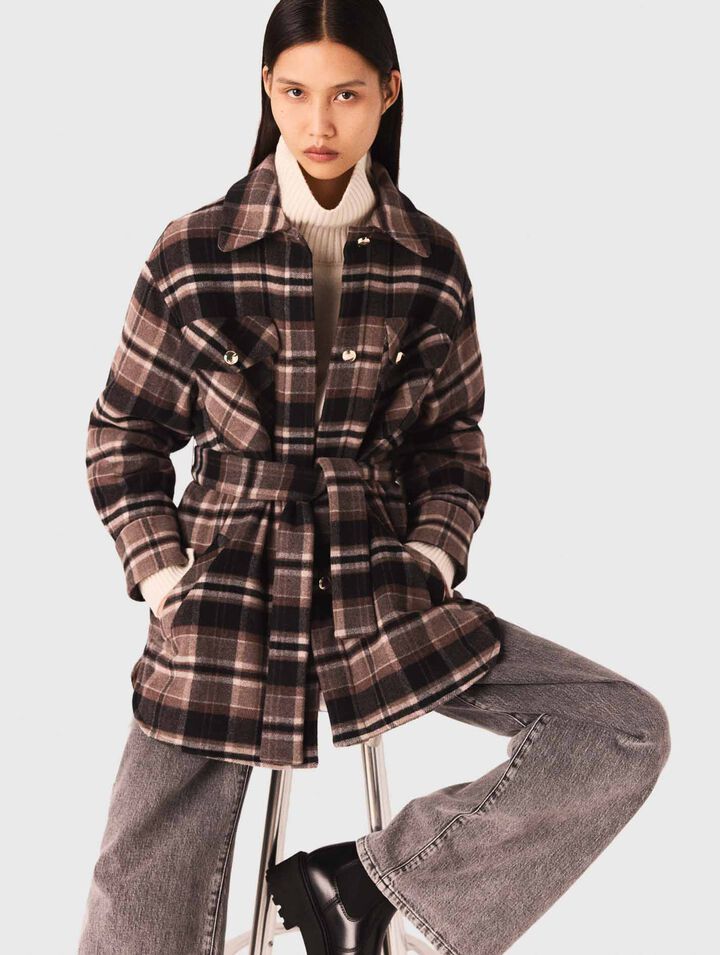 Checked coat
