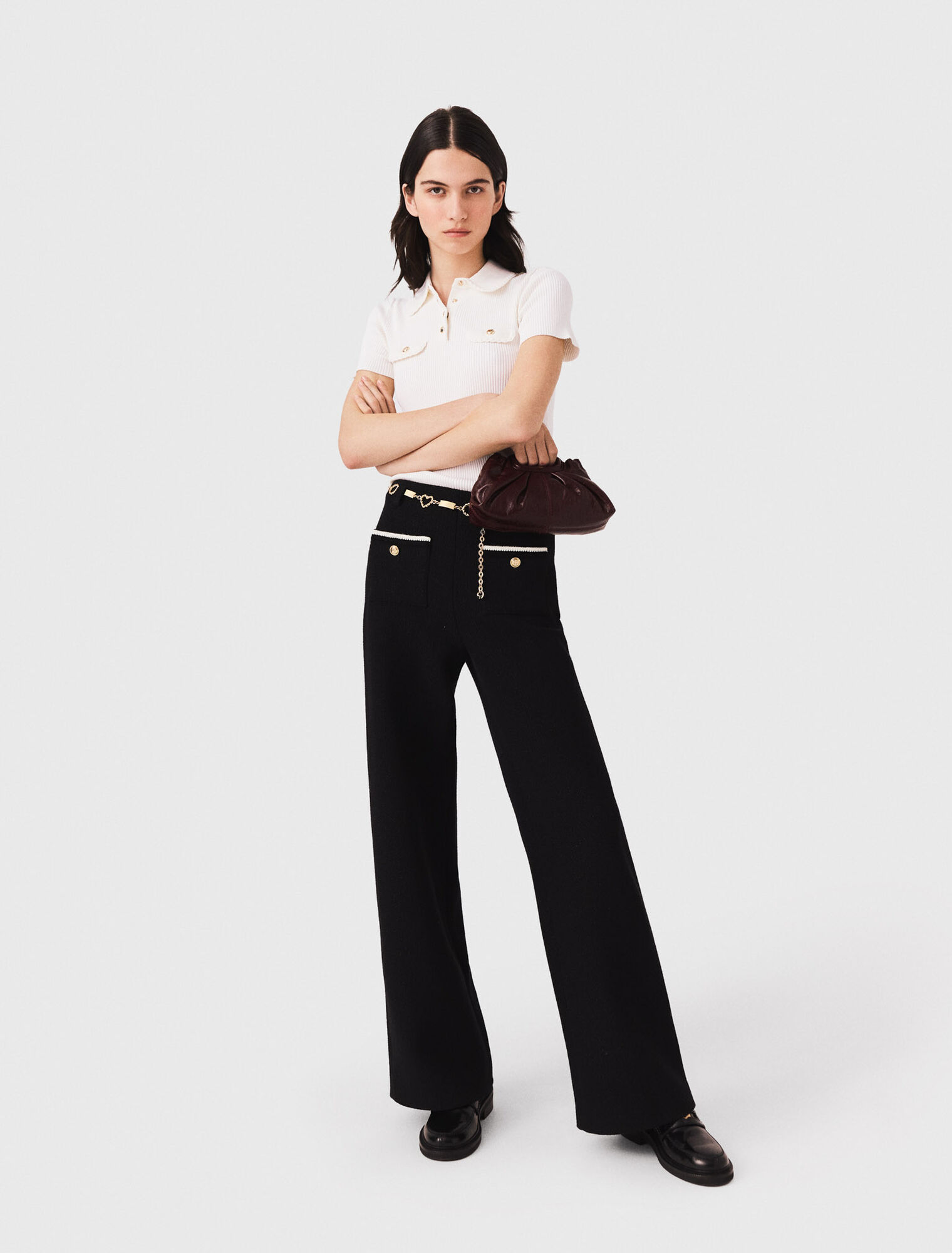 Lurex tweed trousers