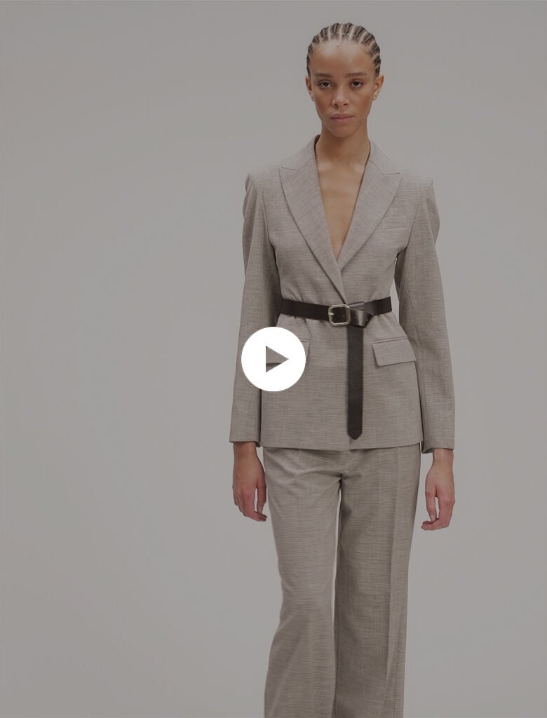 Belted suit jacket Black / Gray for Women | Maje