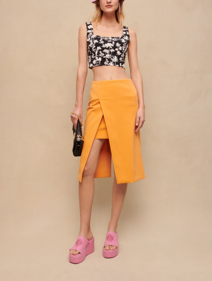 Palm tree print crop top