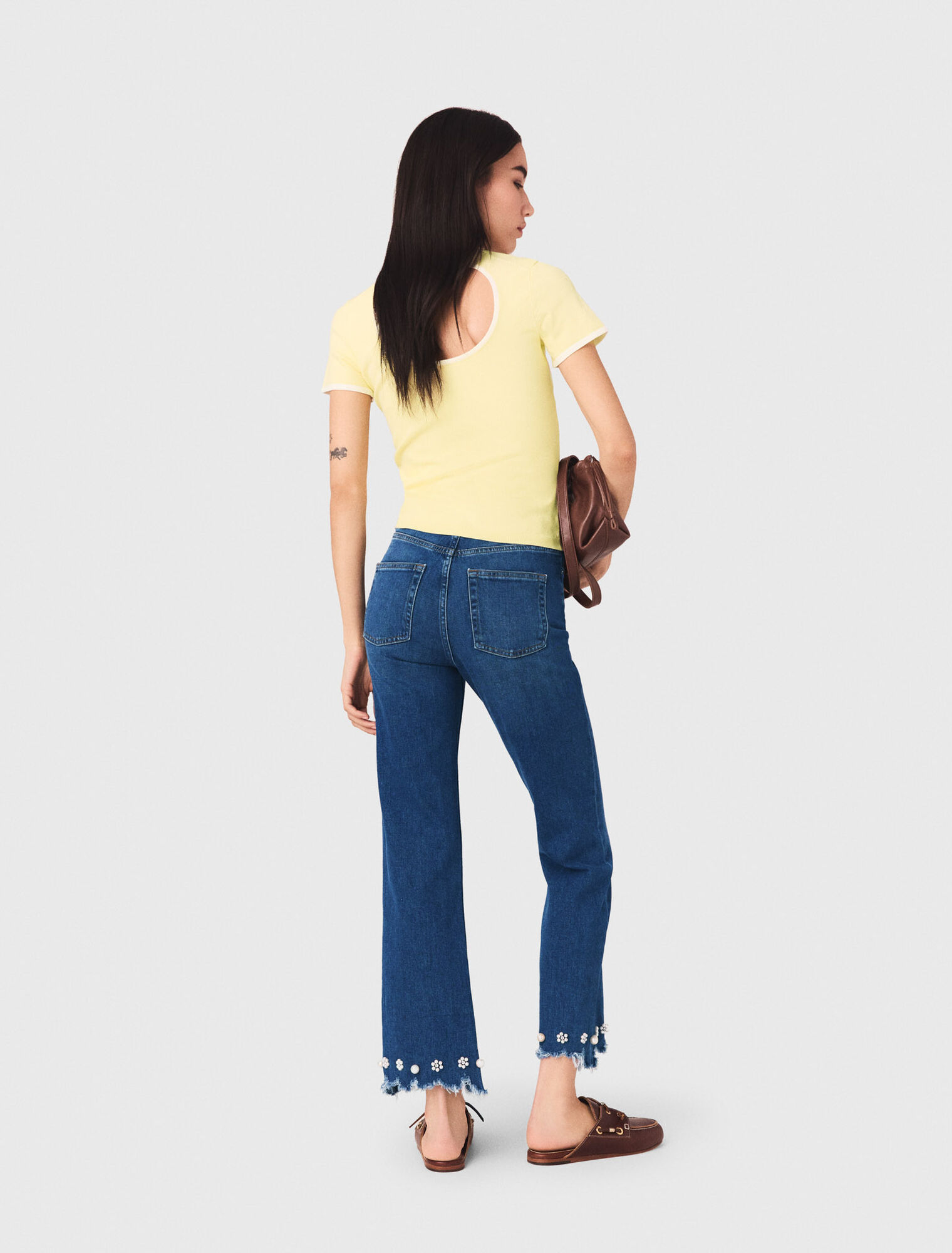 Beaded bootcut jeans