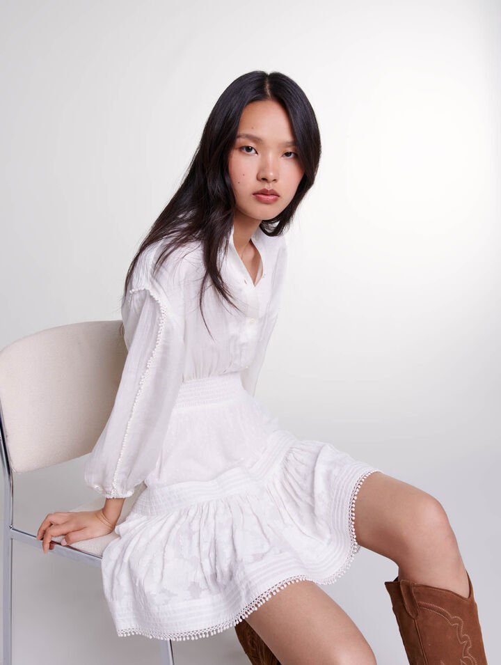 Short cotton patchwork dress