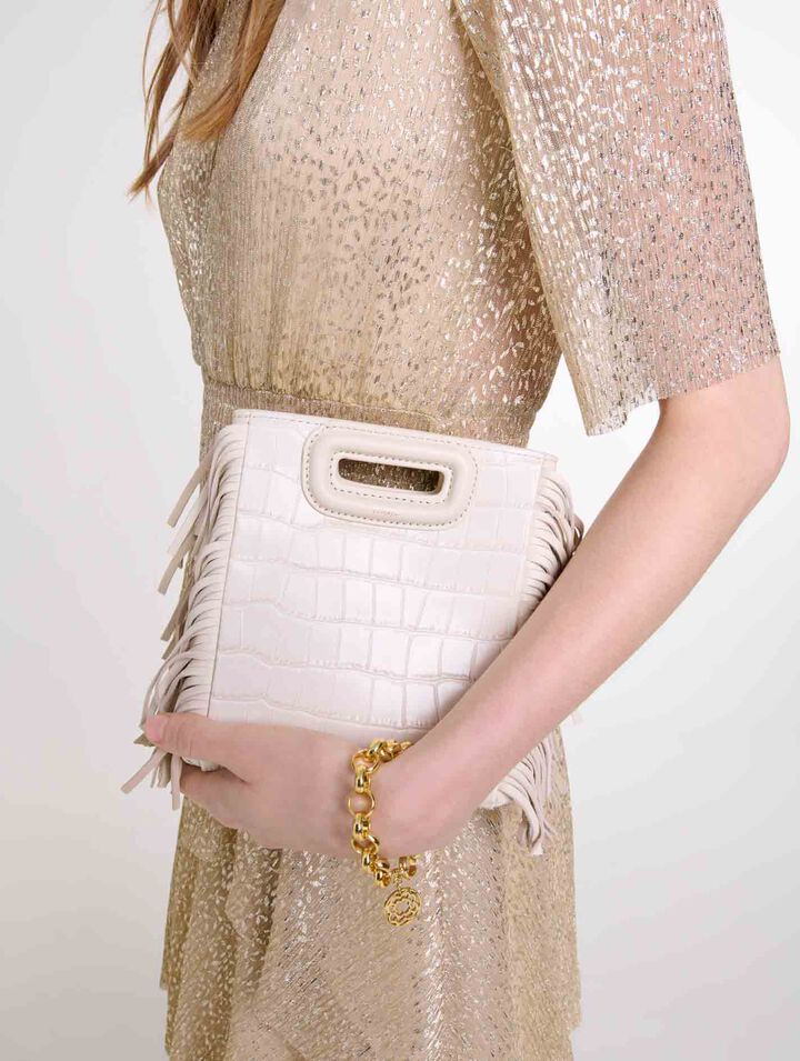 M bag in crocodile-effect leather