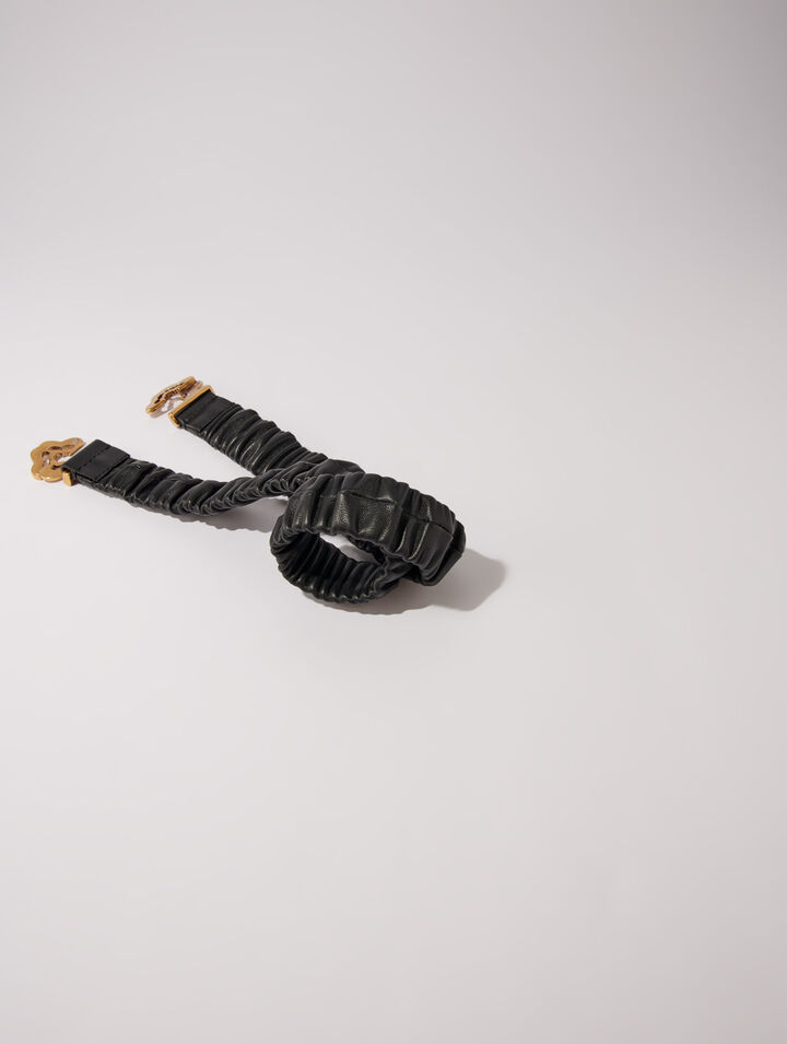 Elasticated leather belt
