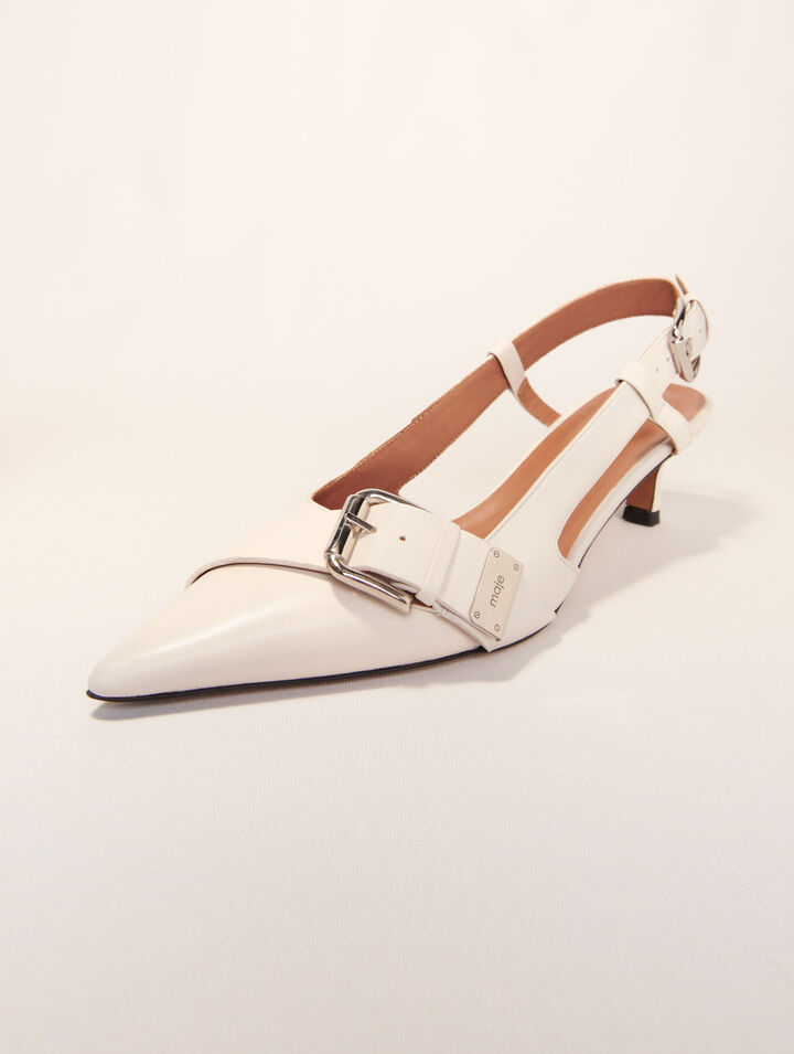 Double buckle slingback pump