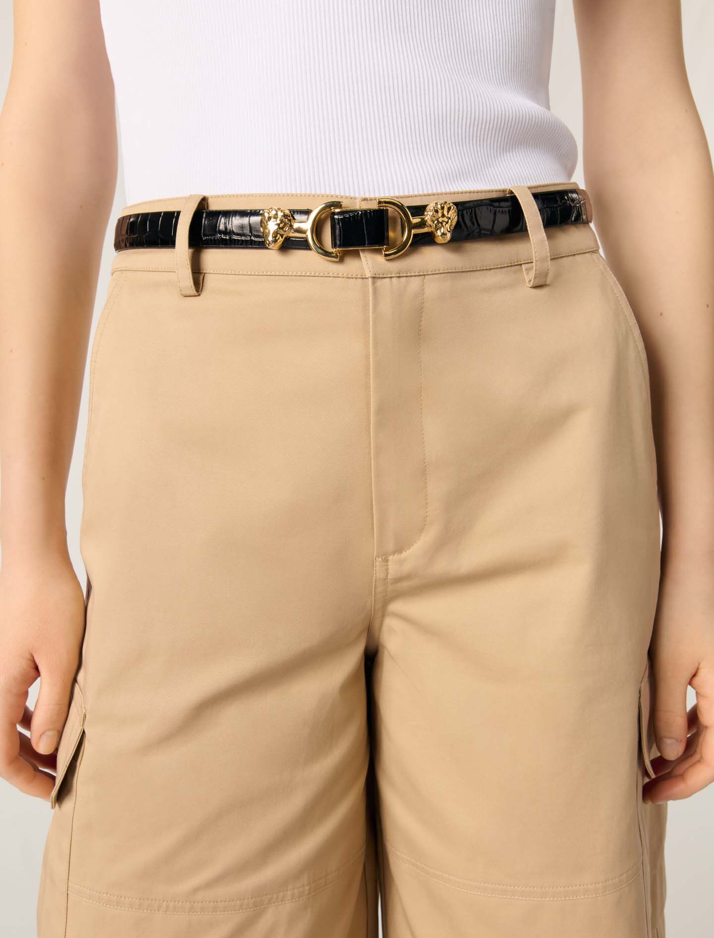 Cotton Bermuda shorts Natural for Women | Maje