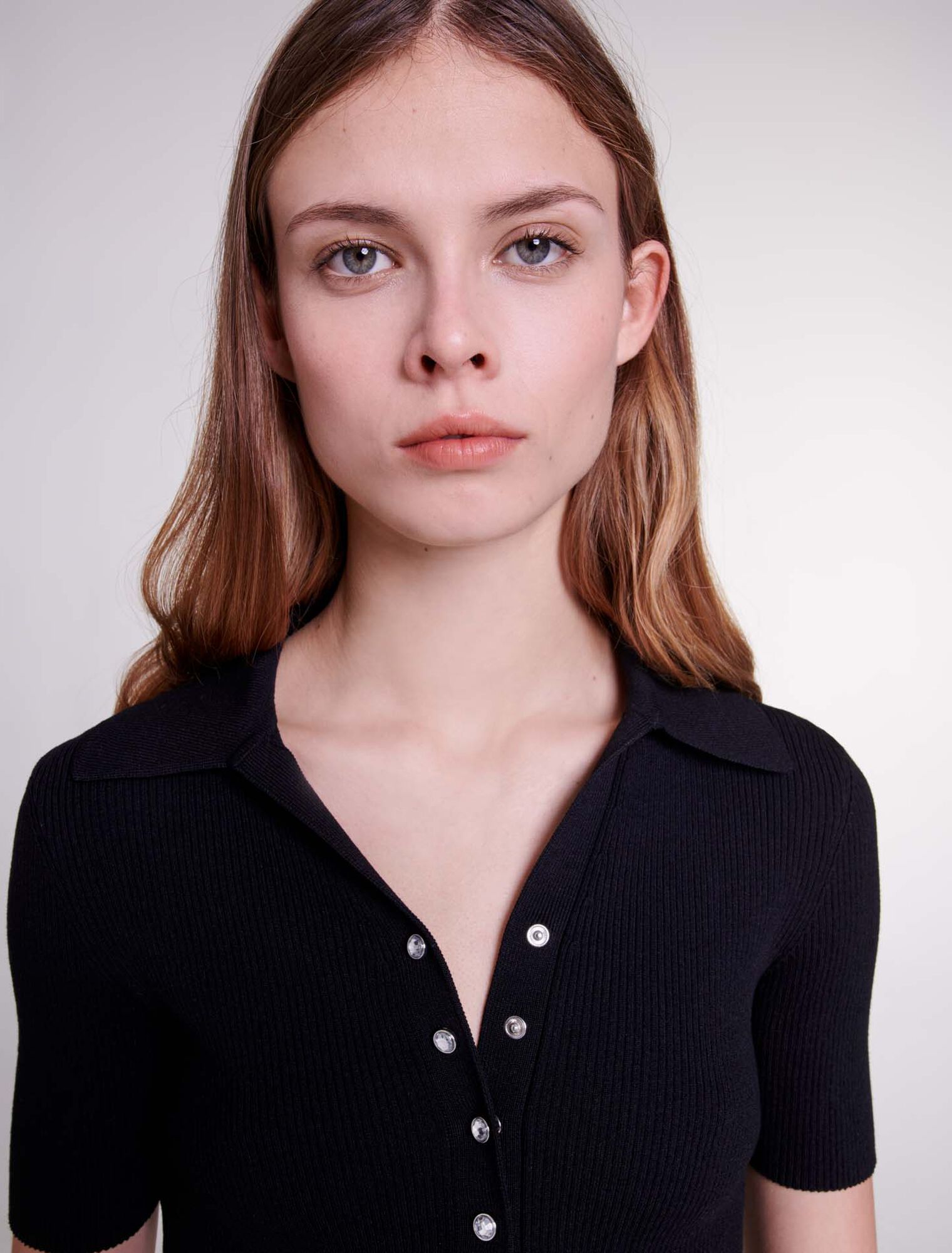 Knit crop top with ties