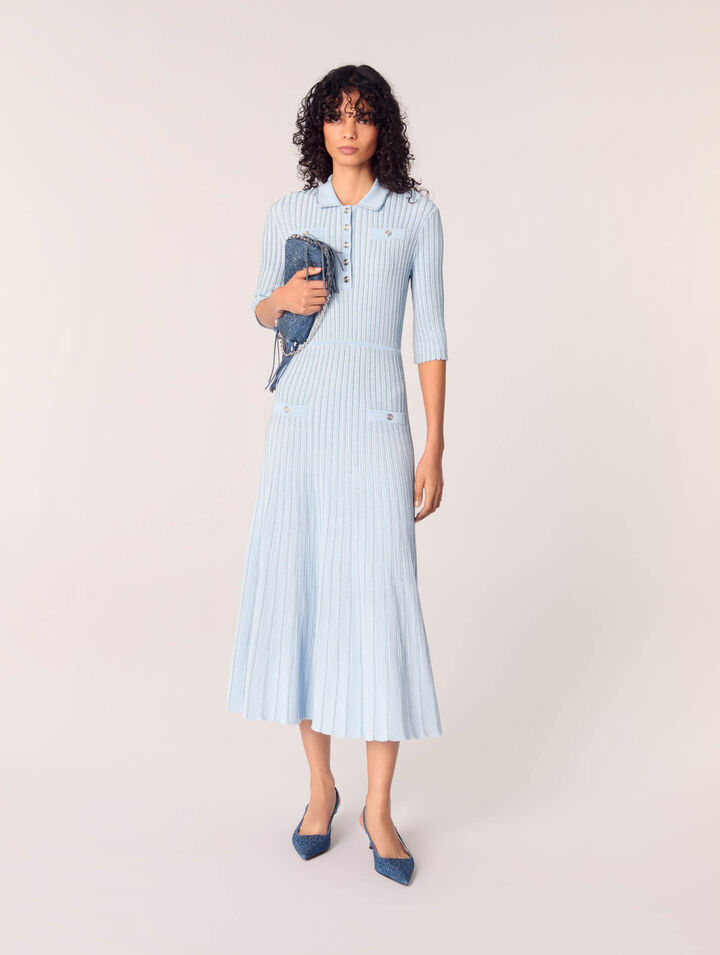 Rib knit midi dress