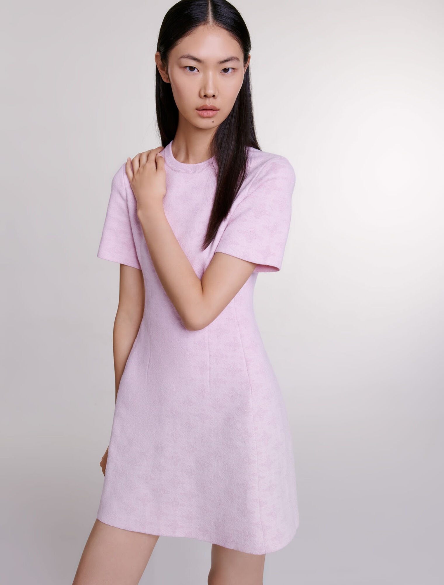 Jacquard knit short dress