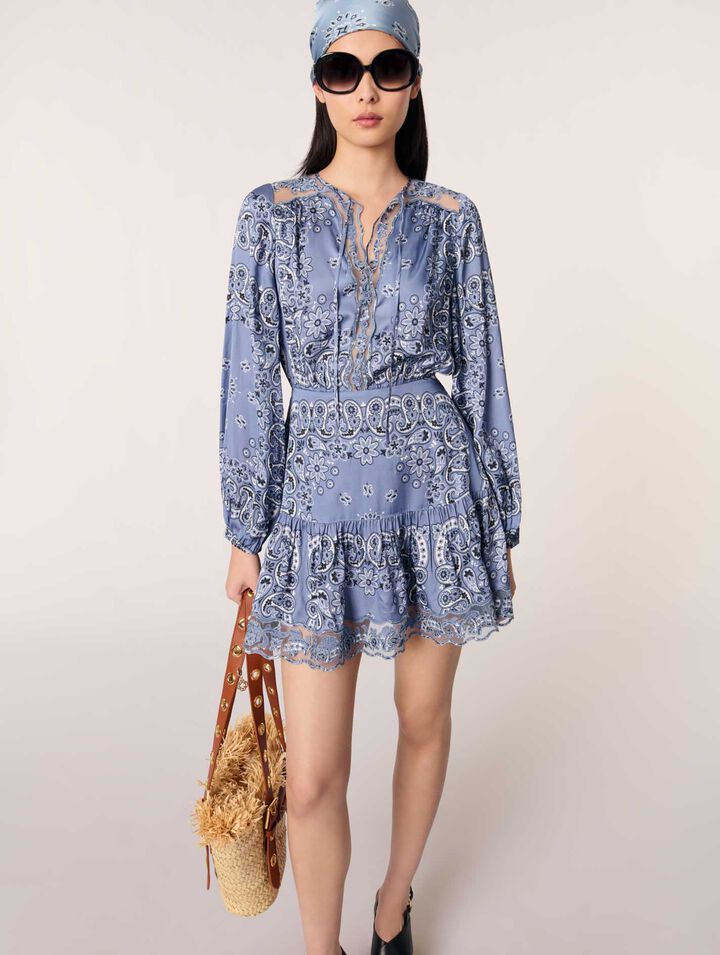 Short patterned floaty dress