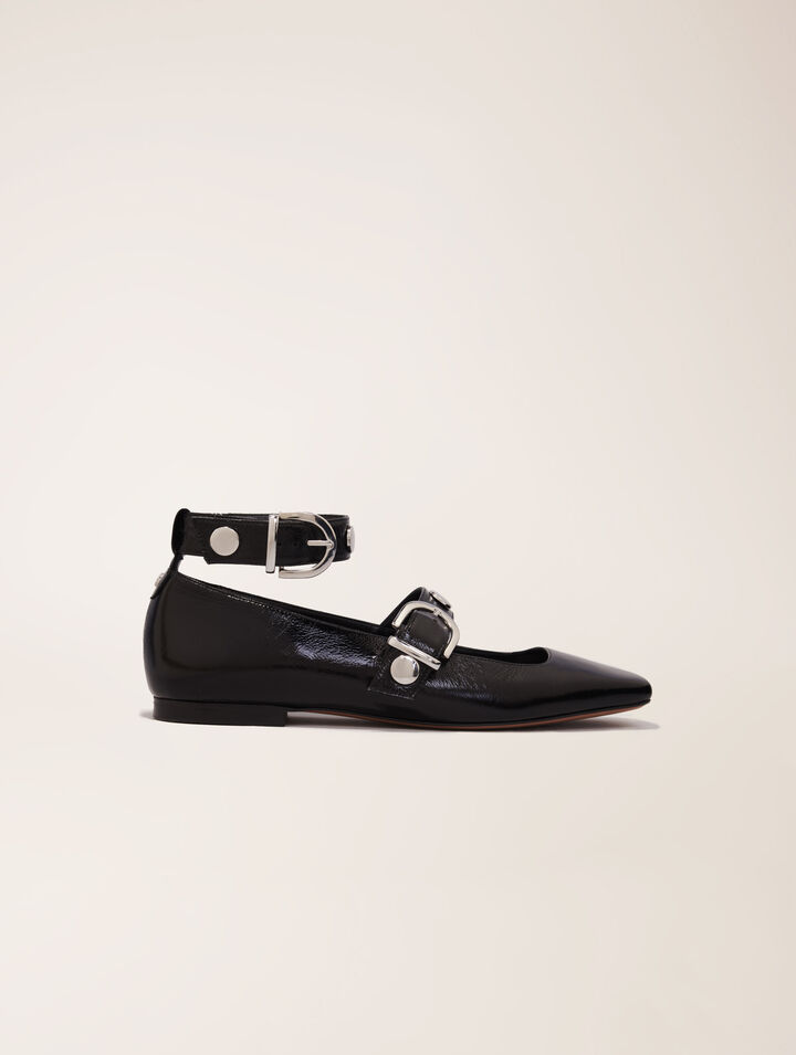 Studded leather Mary Jane pumps