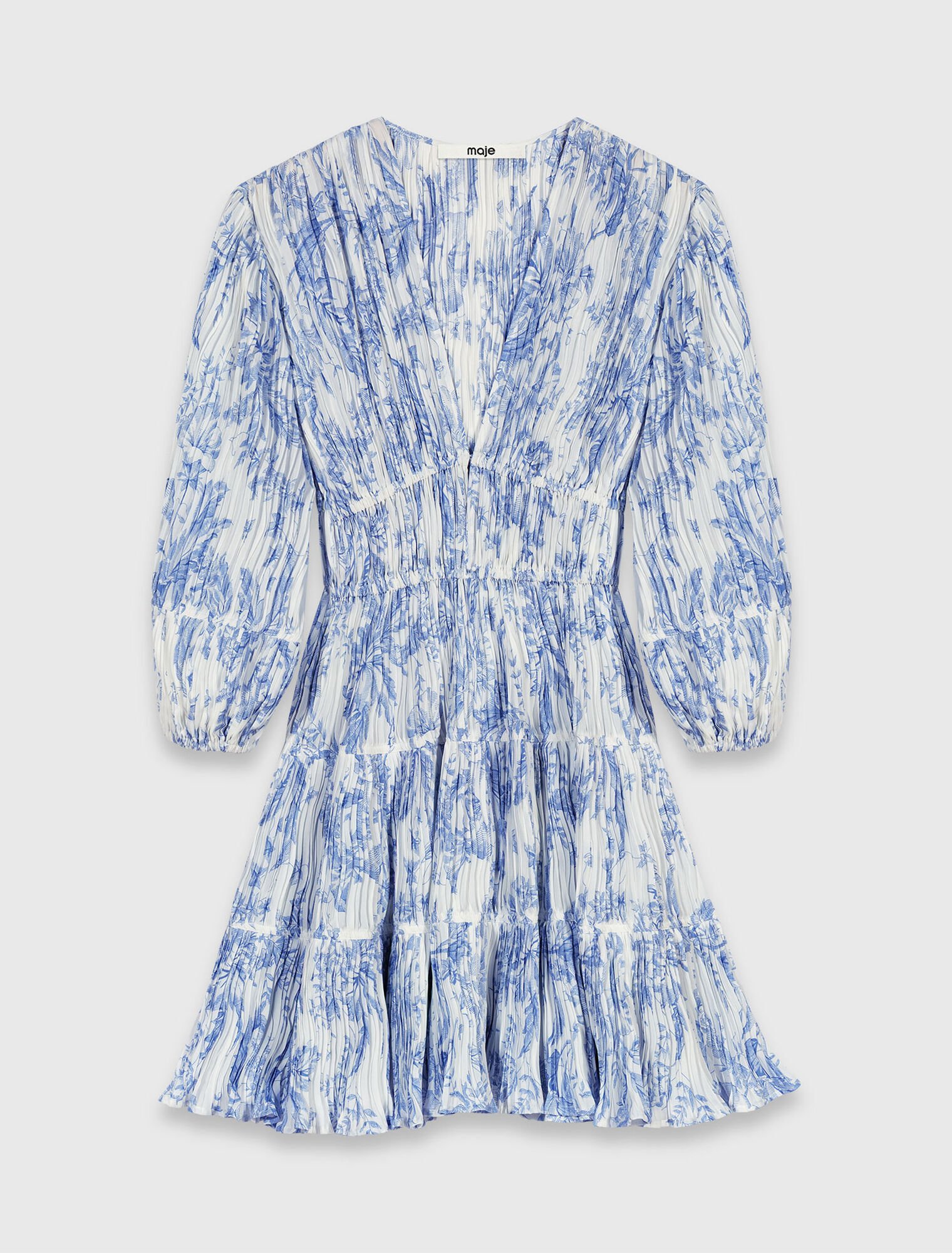 Patterned pleated dress