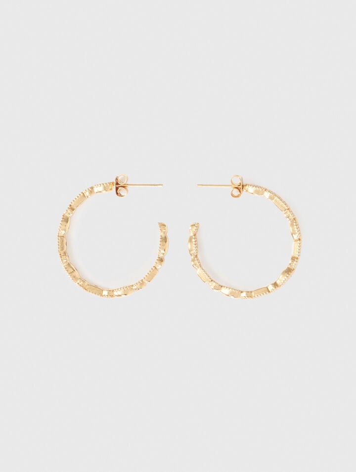 Diamant&eacute;-embellished large hoop earrings