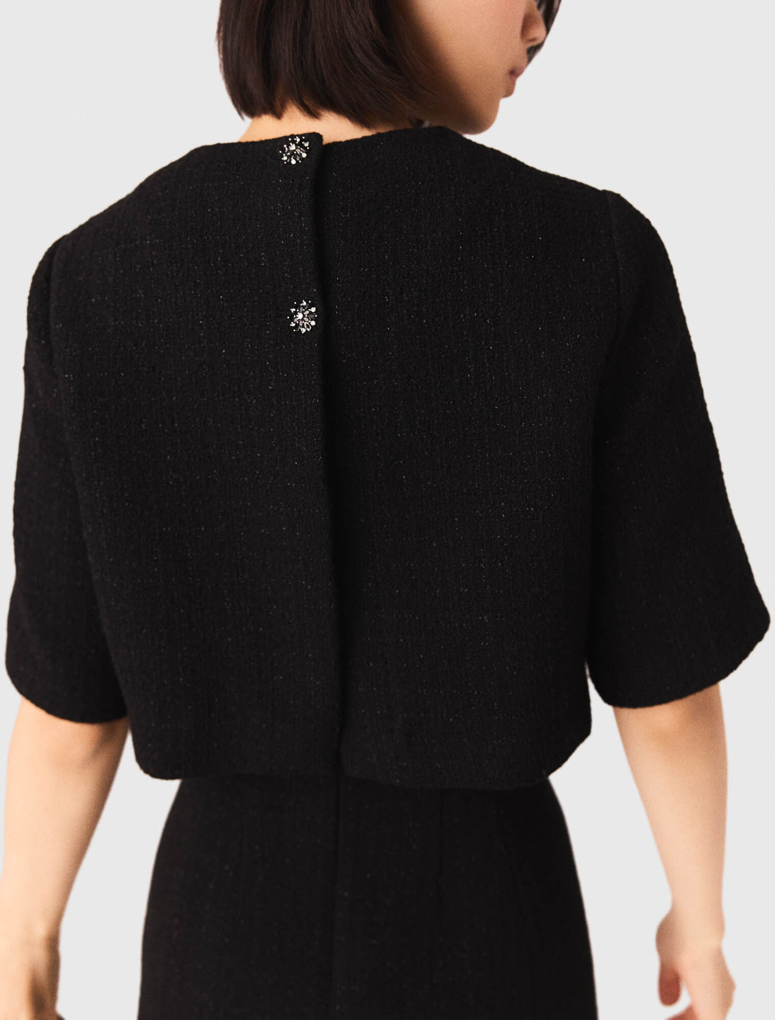 2-in-1 shiny tweed dress