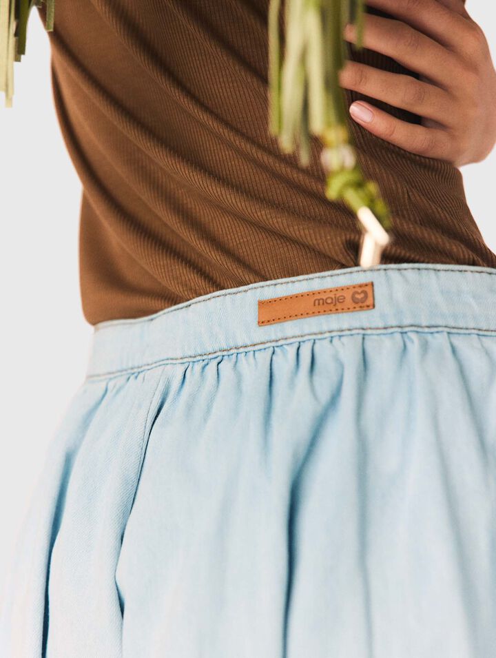 Chambray balloon skort