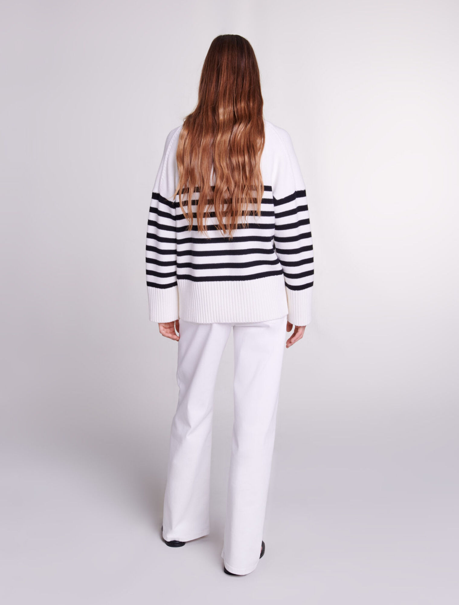 Breton jumper with zip collar