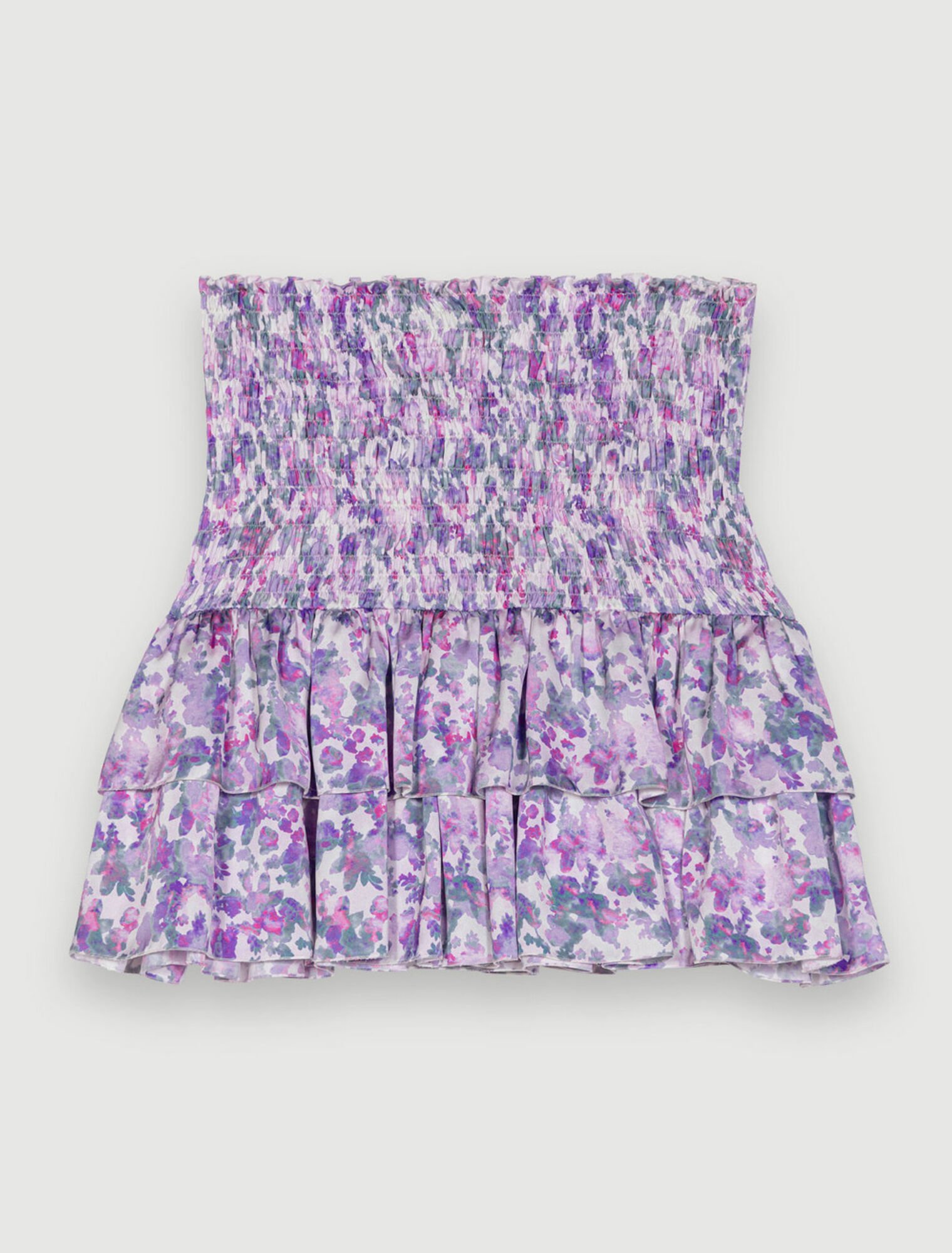 Smocked skirt in floral print