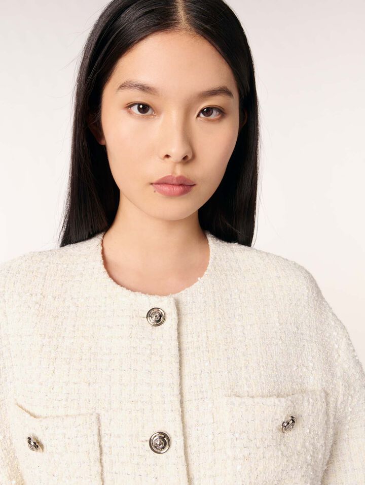 Belted tweed jacket