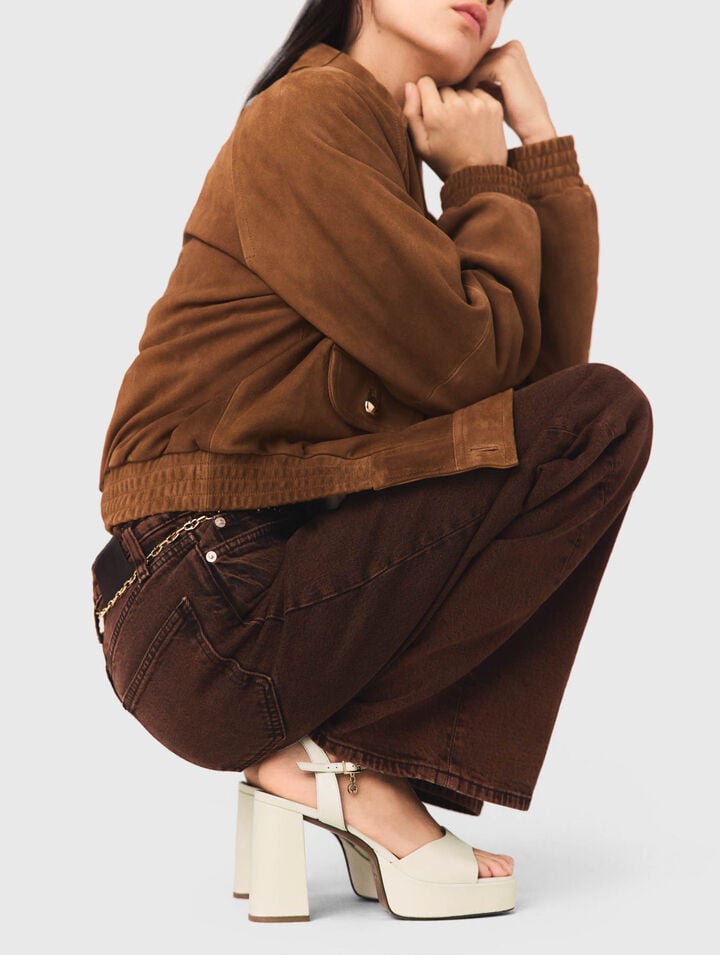 Leather platform sandals