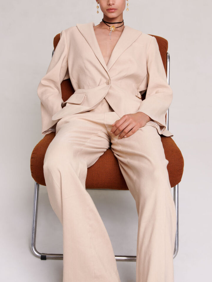 Linen blend blazer