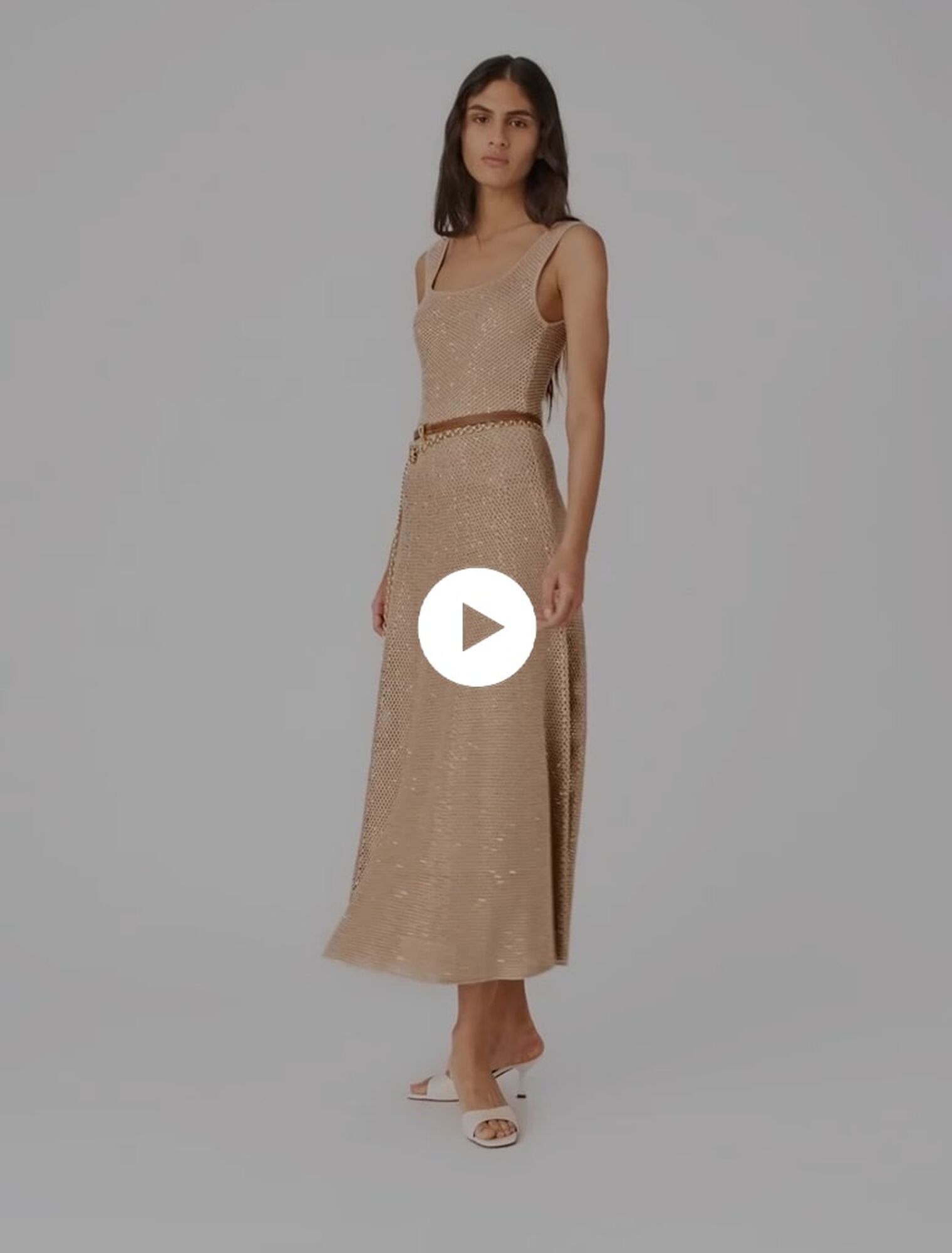 Rhinestone knit maxi dress