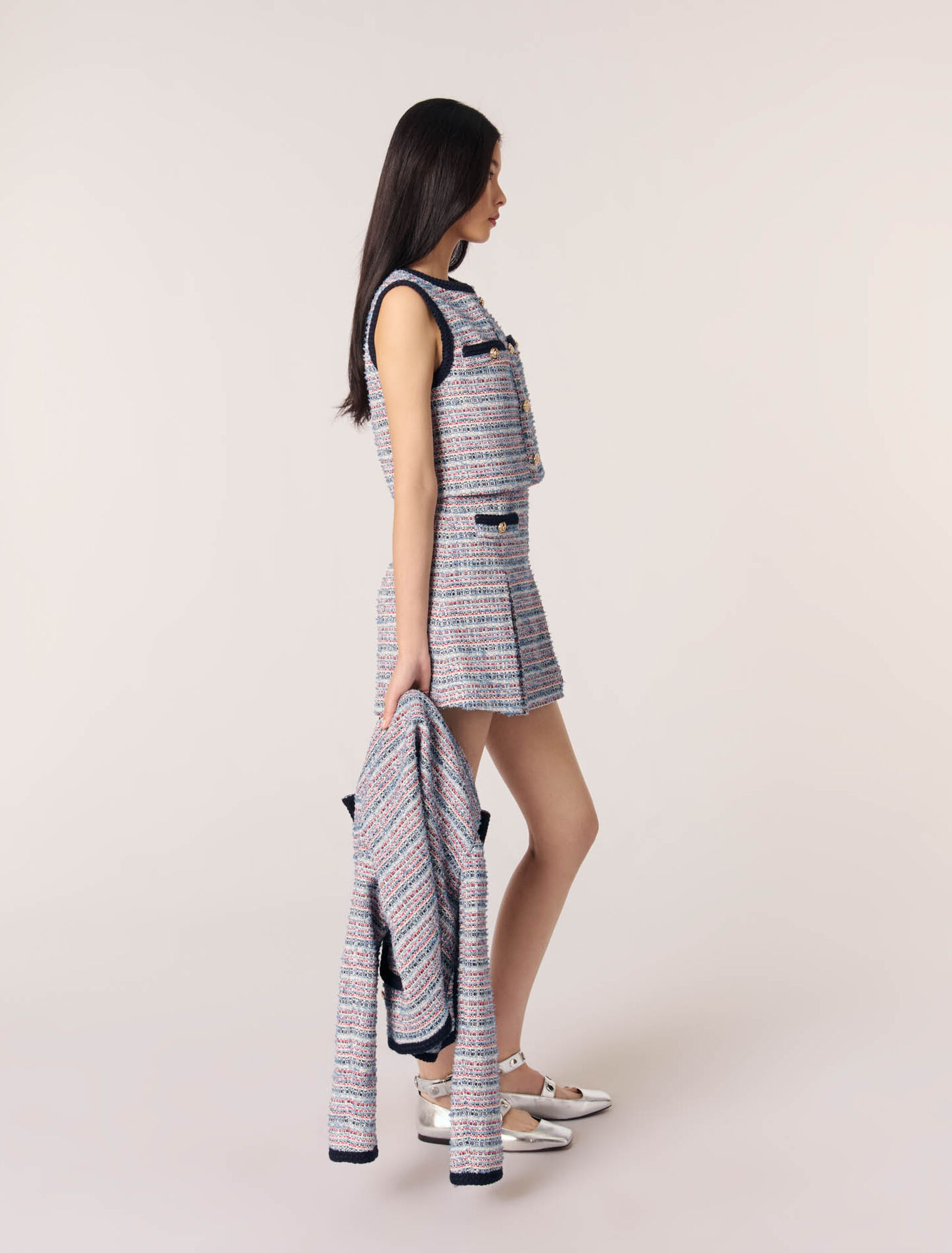 Tweed 2-in-1 short dress 
