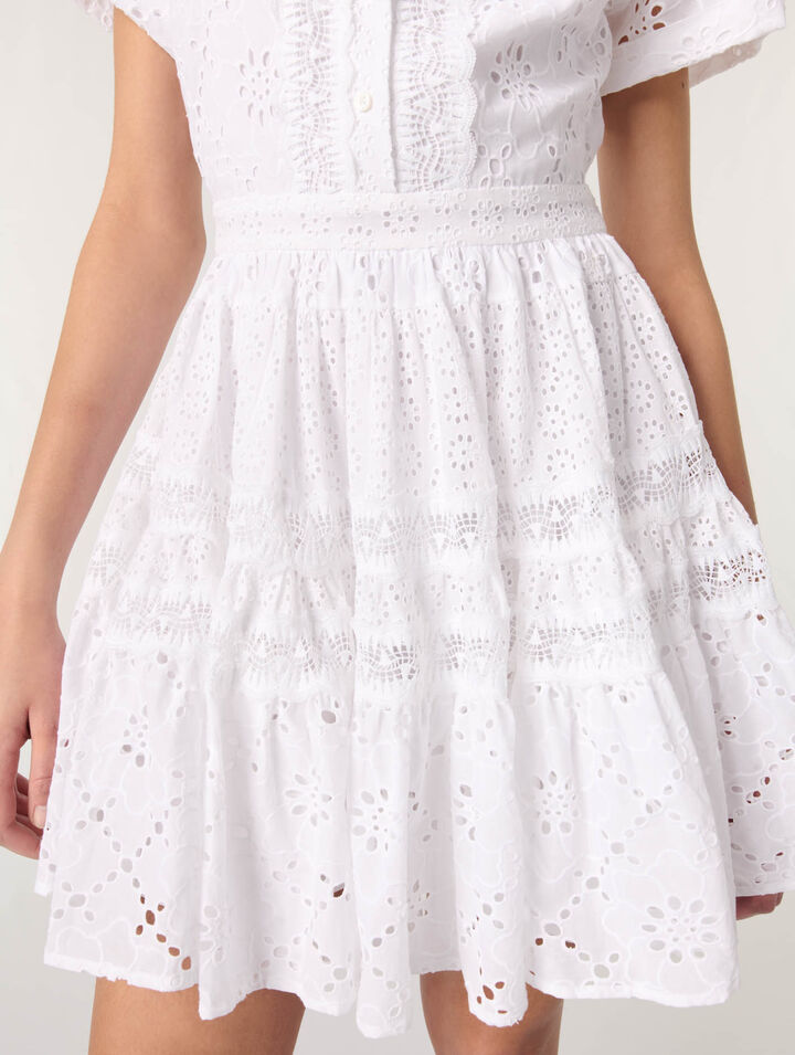 Embroidered babydoll dress