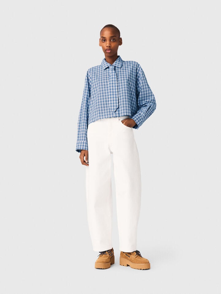 Rhinestone shirt with removable tie