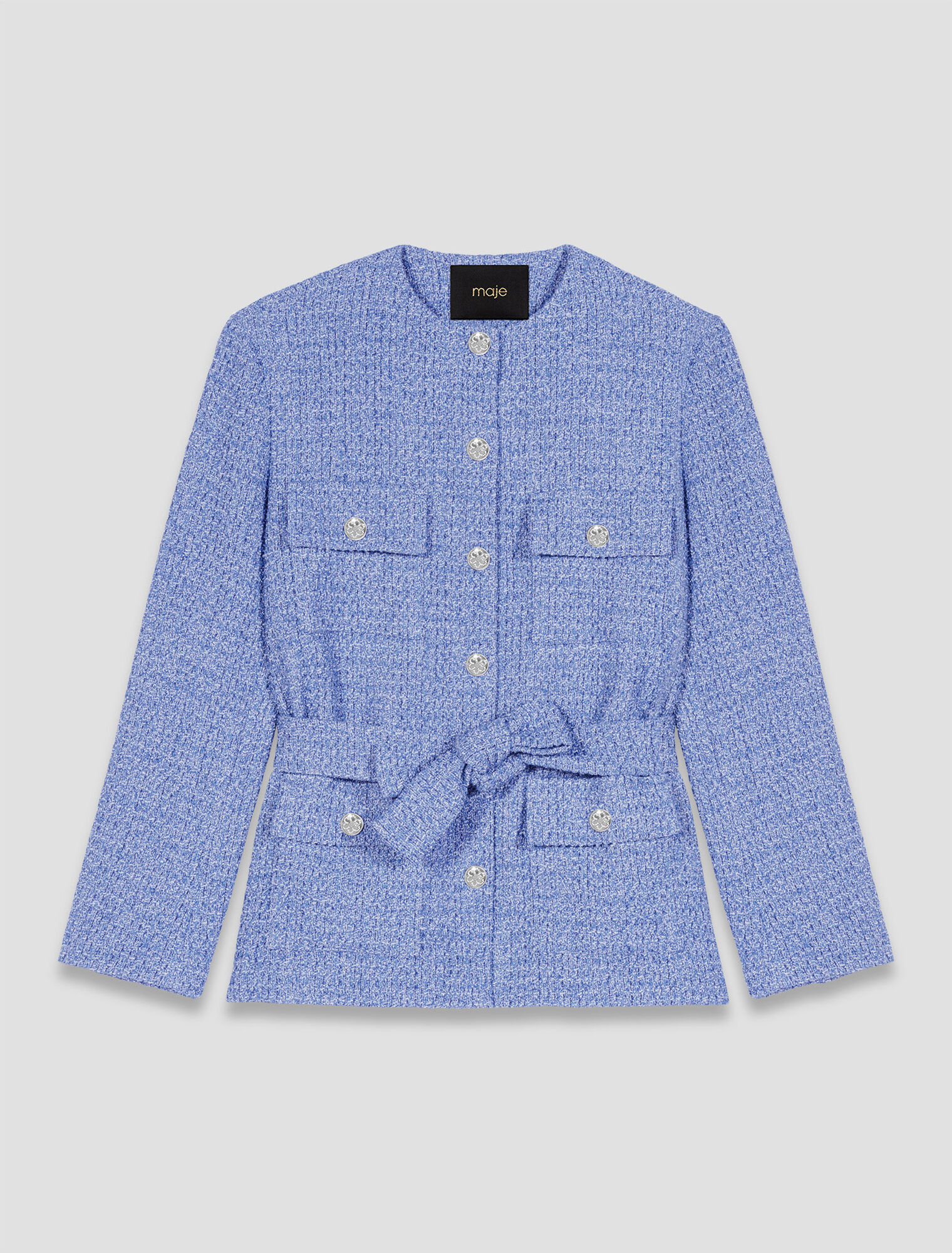 Belted tweed jacket