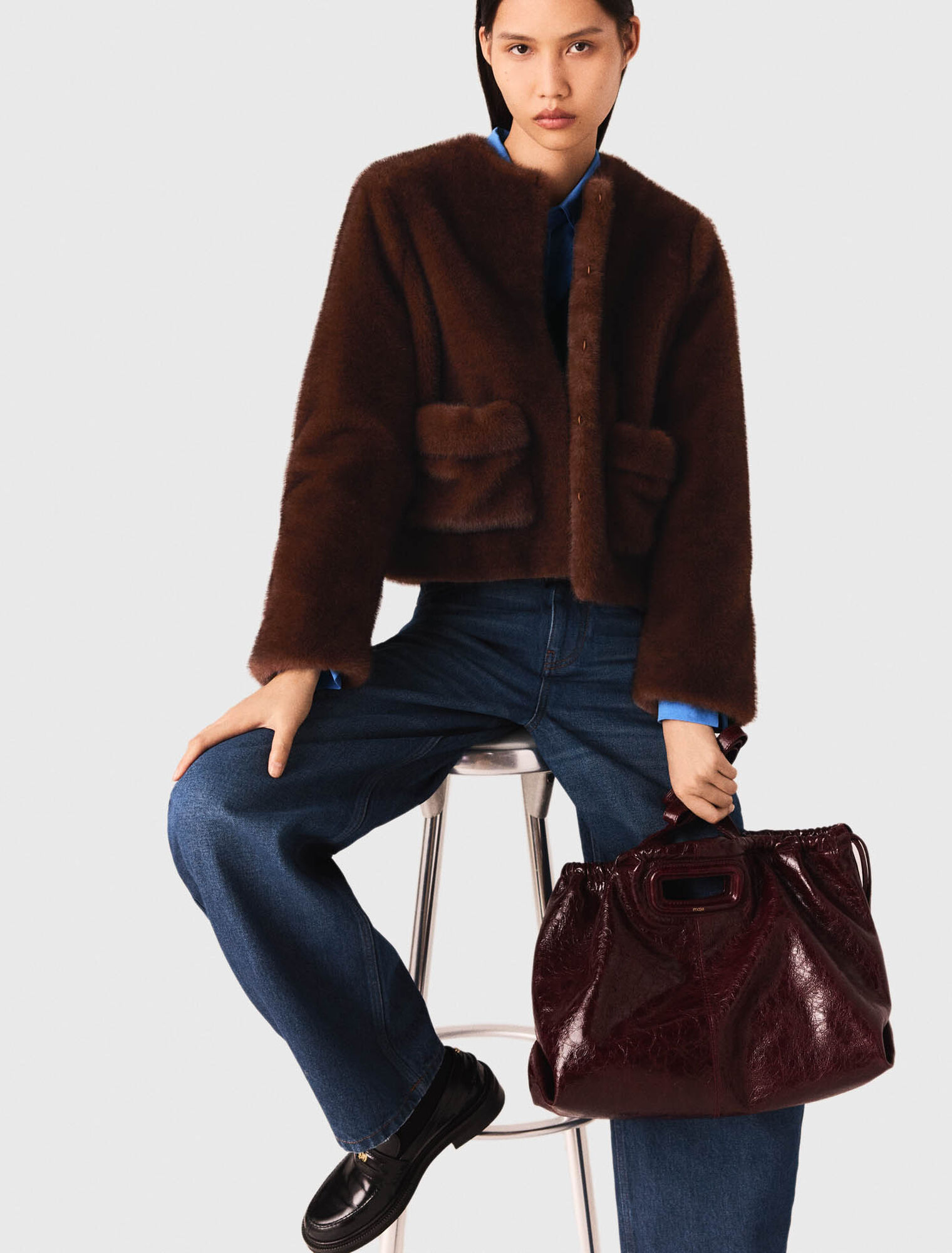 Short faux fur coat