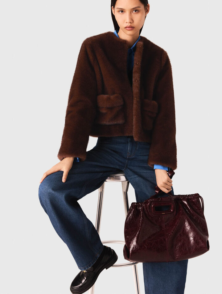 Short faux fur coat