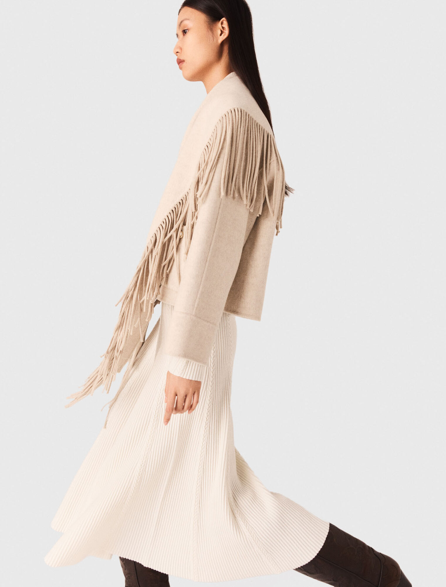 Cropped wool coat