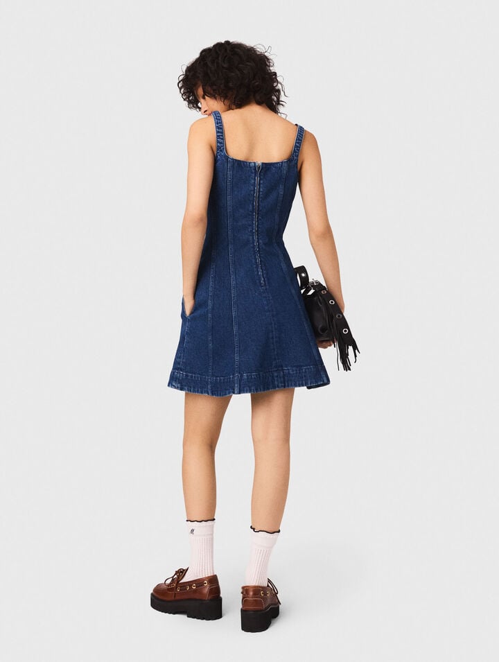 Short denim flared dress