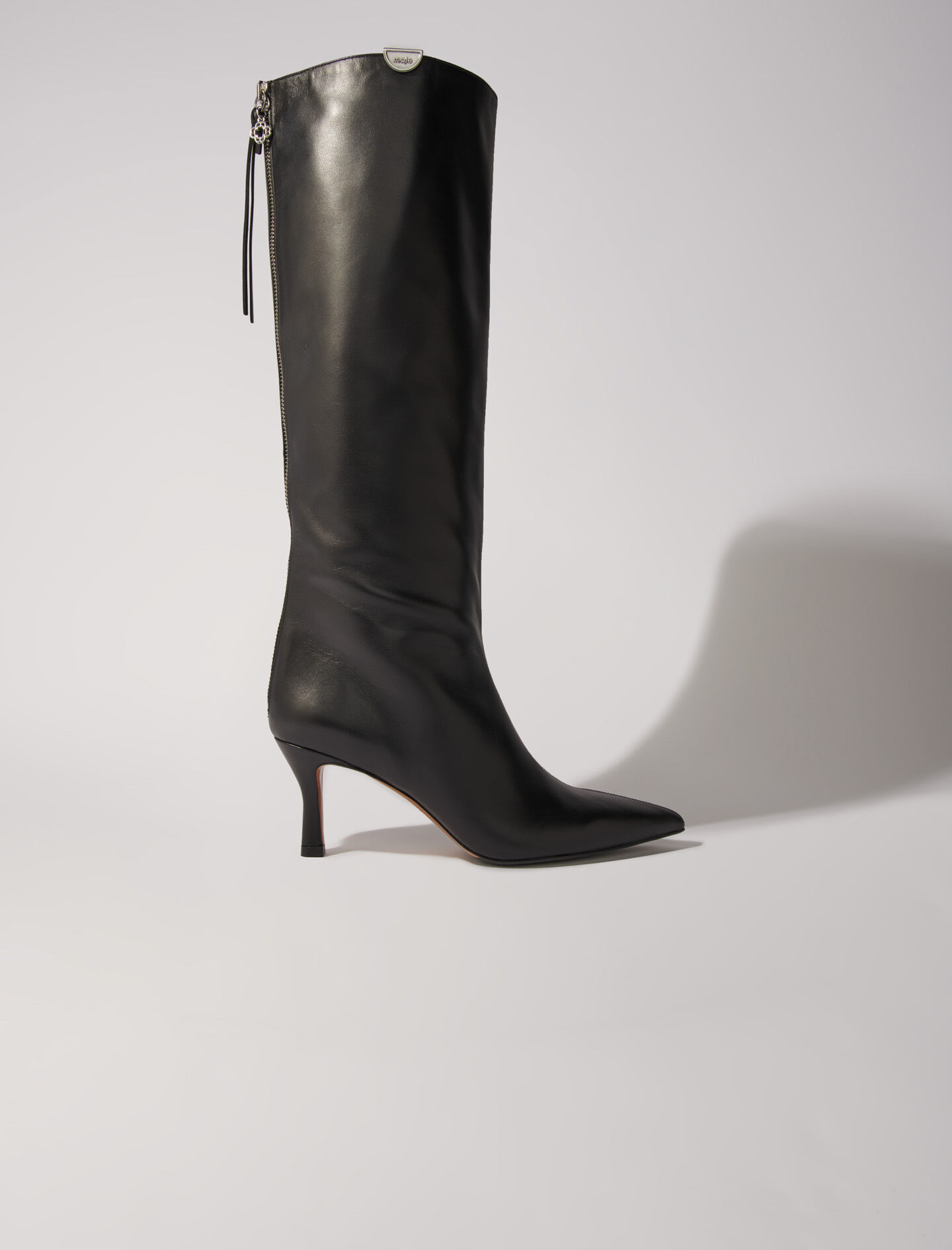 Pointed toe leather boots Booties Boots Maje