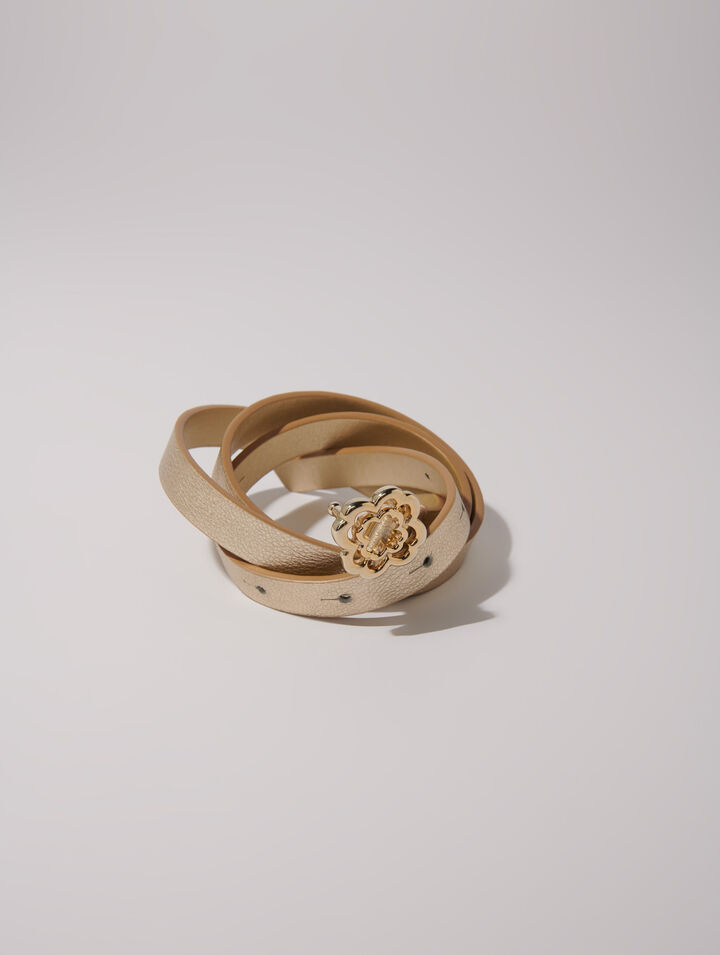 Slim belt with Clover buckle