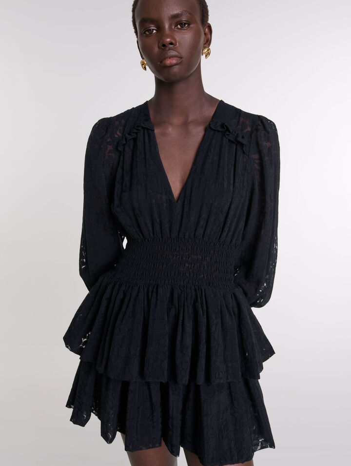 Layered-effect patterned dress 
