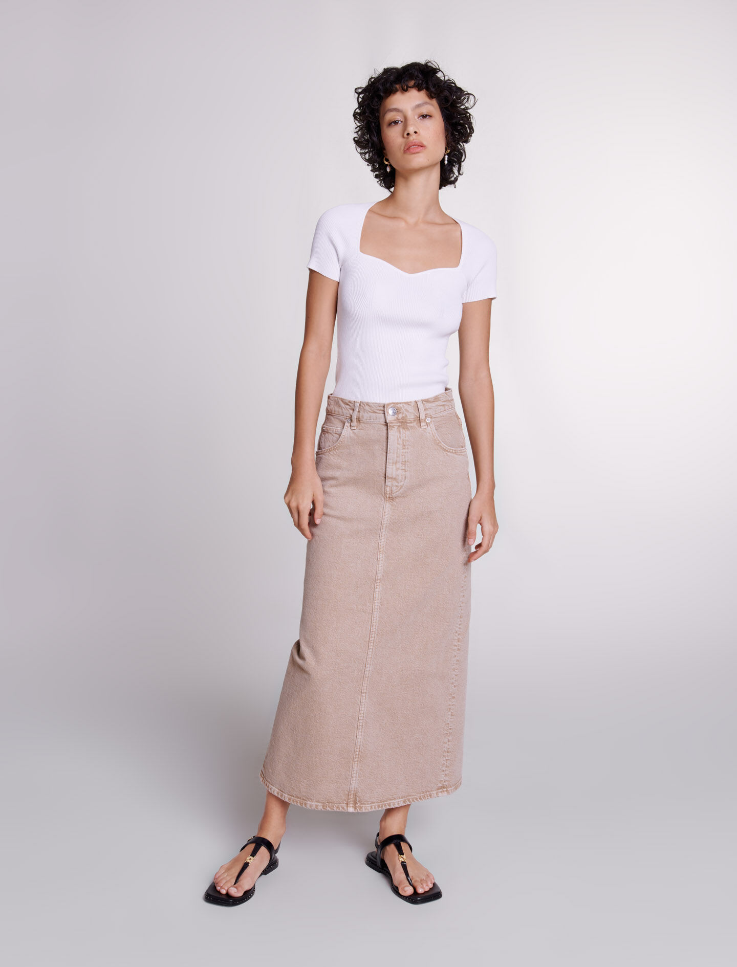 Long denim skirt Maxi skirts Maje