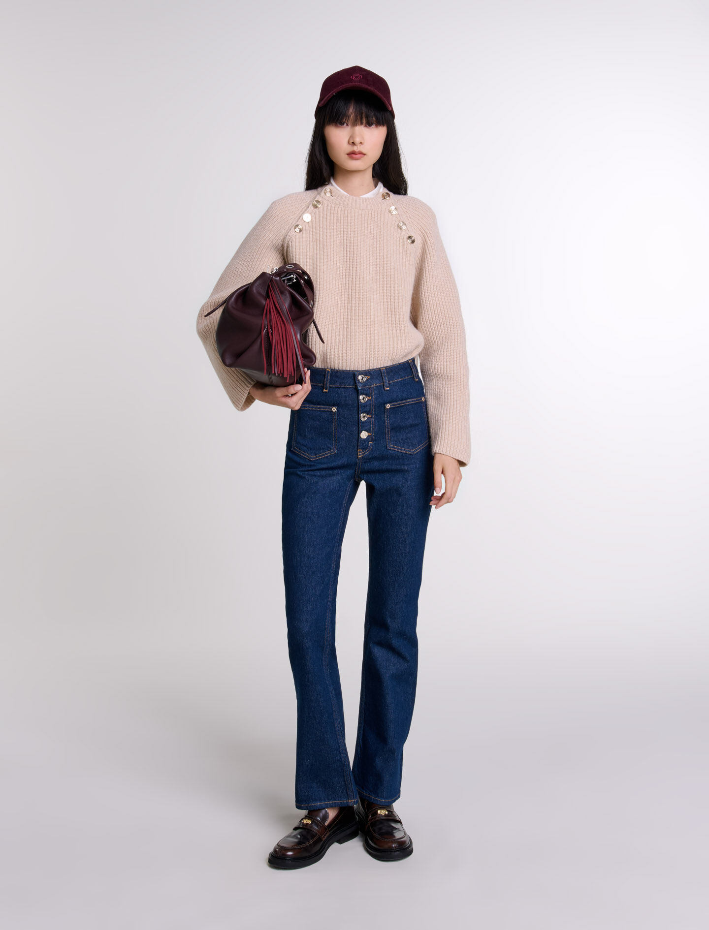 Denim jeans with pockets High waist jeans Maje